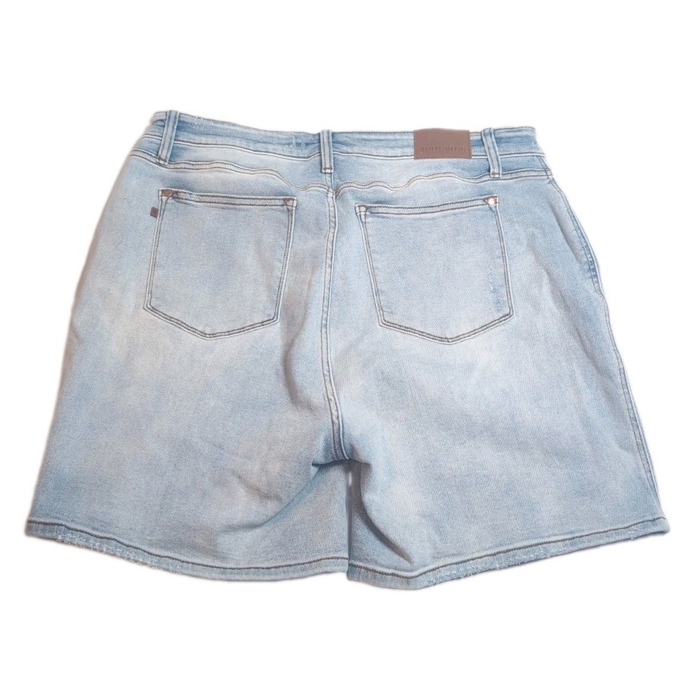 2x Judy Blue Shorts Womens 3XL Mom Denim Elastic Waist Distressed Denim - Picture 5 of 15